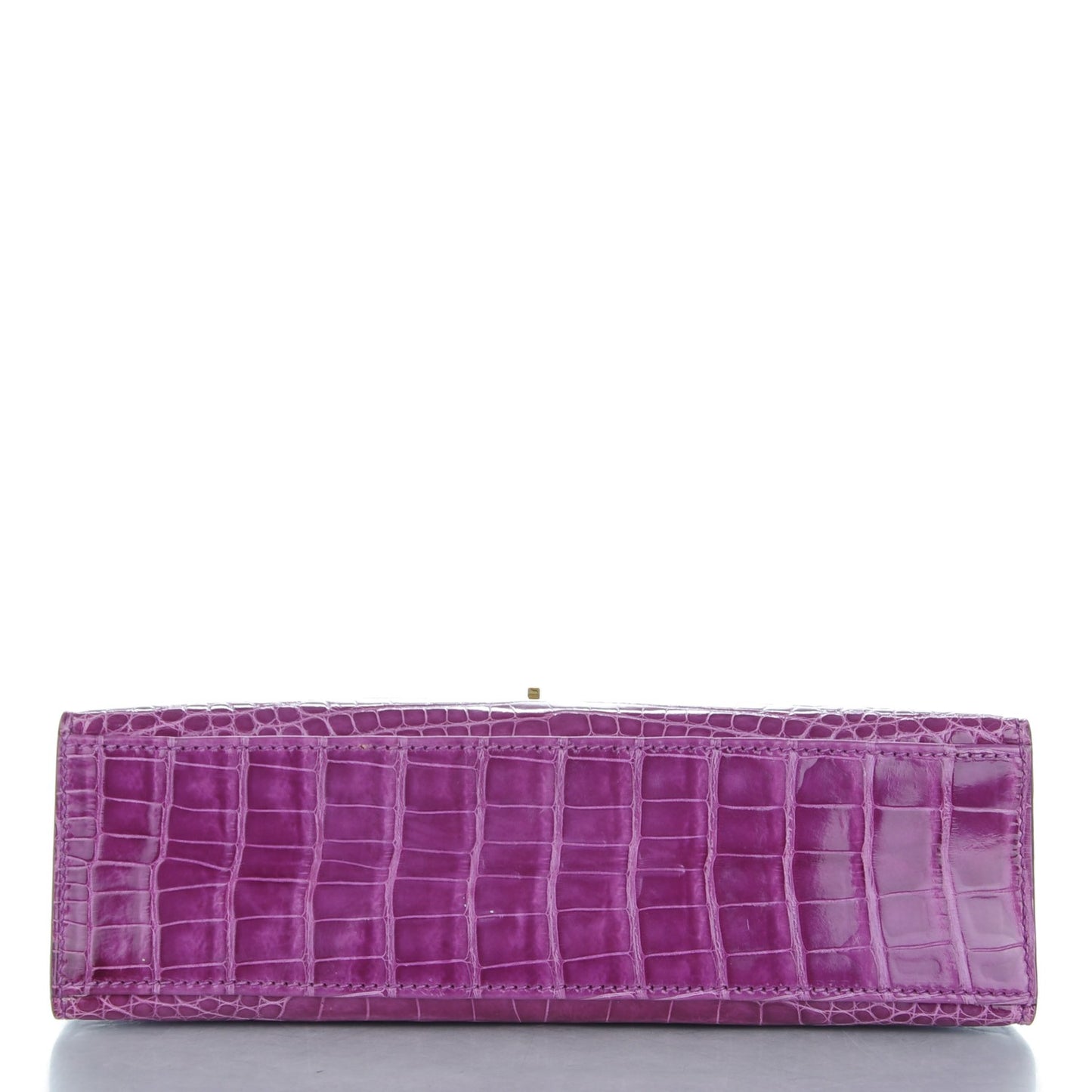Shiny Alligator Kelly Pochette Violet