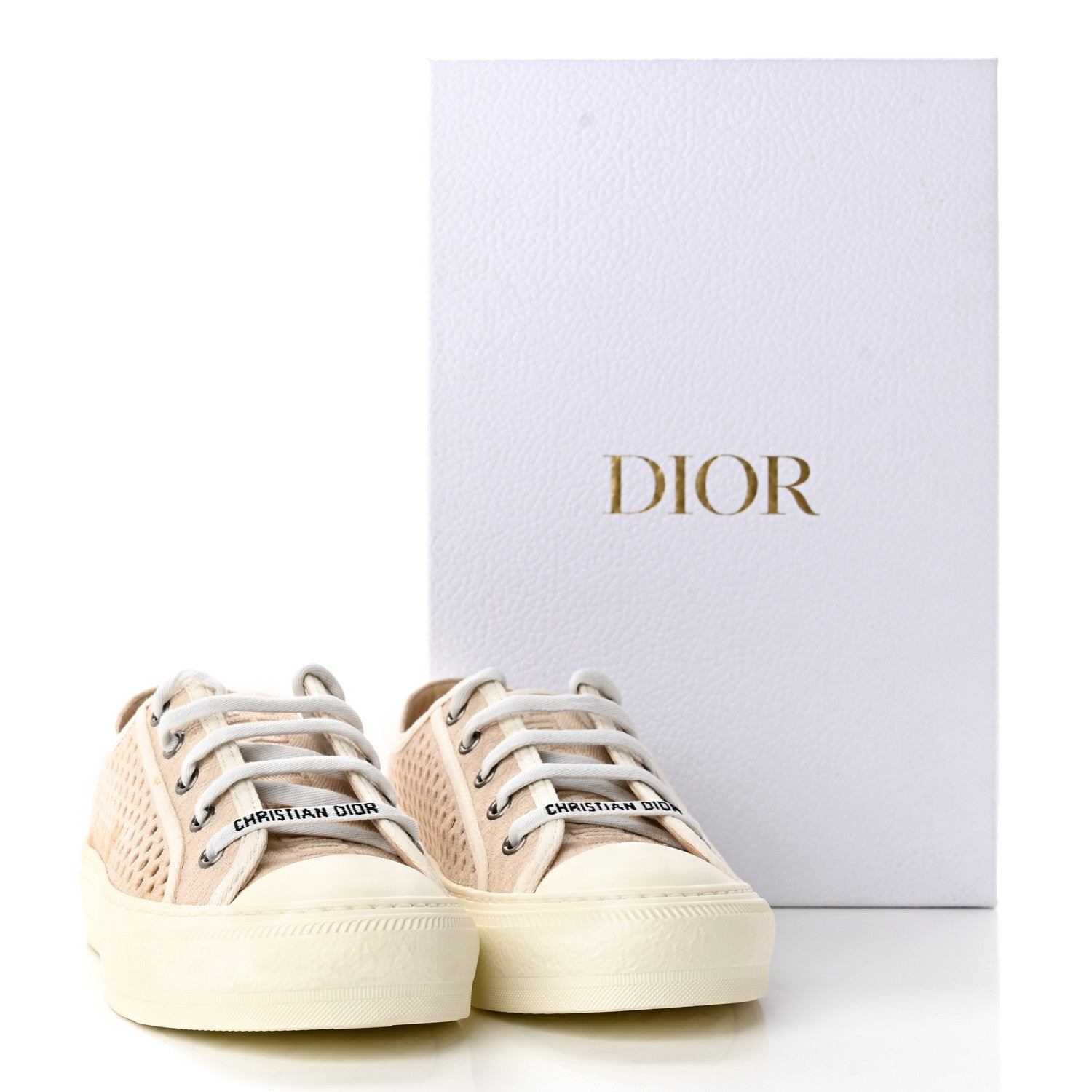 Christian Dior Resille Embroidered Walk 'N' Dior Low Top Sneakers 36 Cream 12 of 12