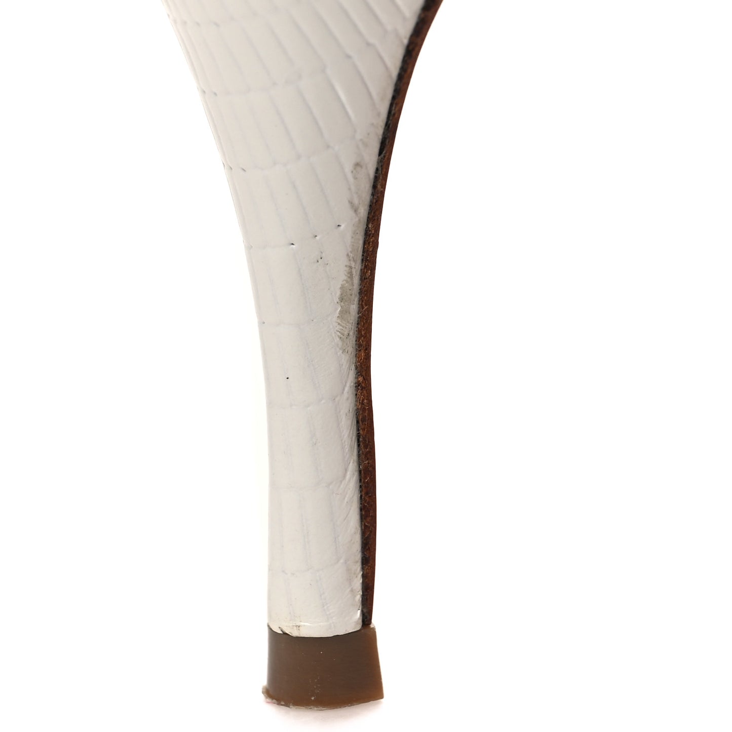 Calfskin Lizard Embossed Quart 80 Mules 37 White