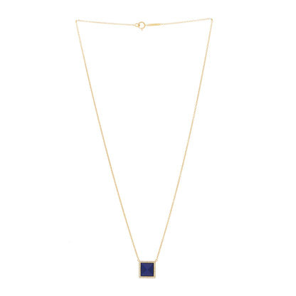 Jennifer Meyer 18K Yellow Gold Diamond Lapis Lazuli Pyramid Pendant Necklace 3 of 5