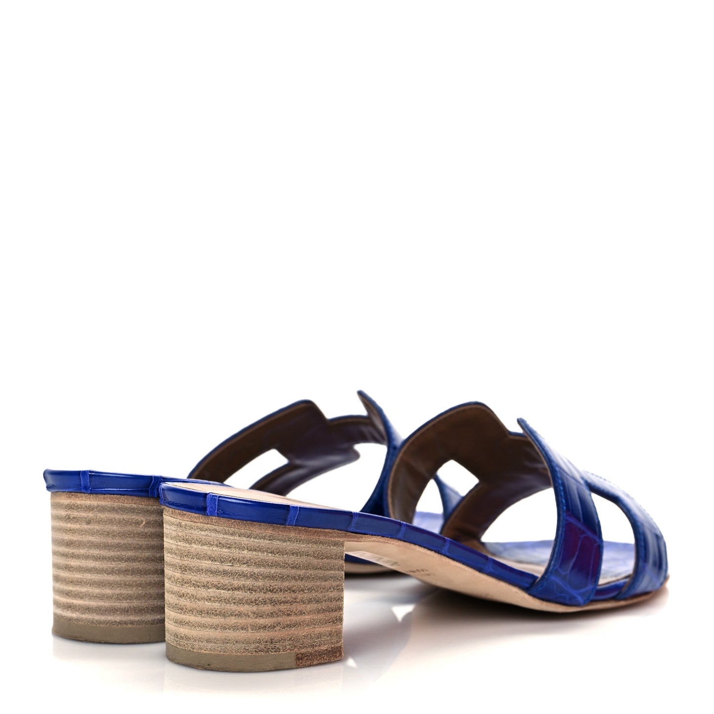 Shiny Alligator Oasis Sandals 37 Bleu Electrique