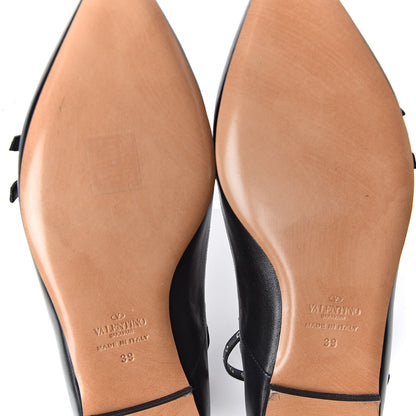 Valentino Garavani Nappa Love Latch Cage Ballet Flats 39 Black Poudre 8 of 9