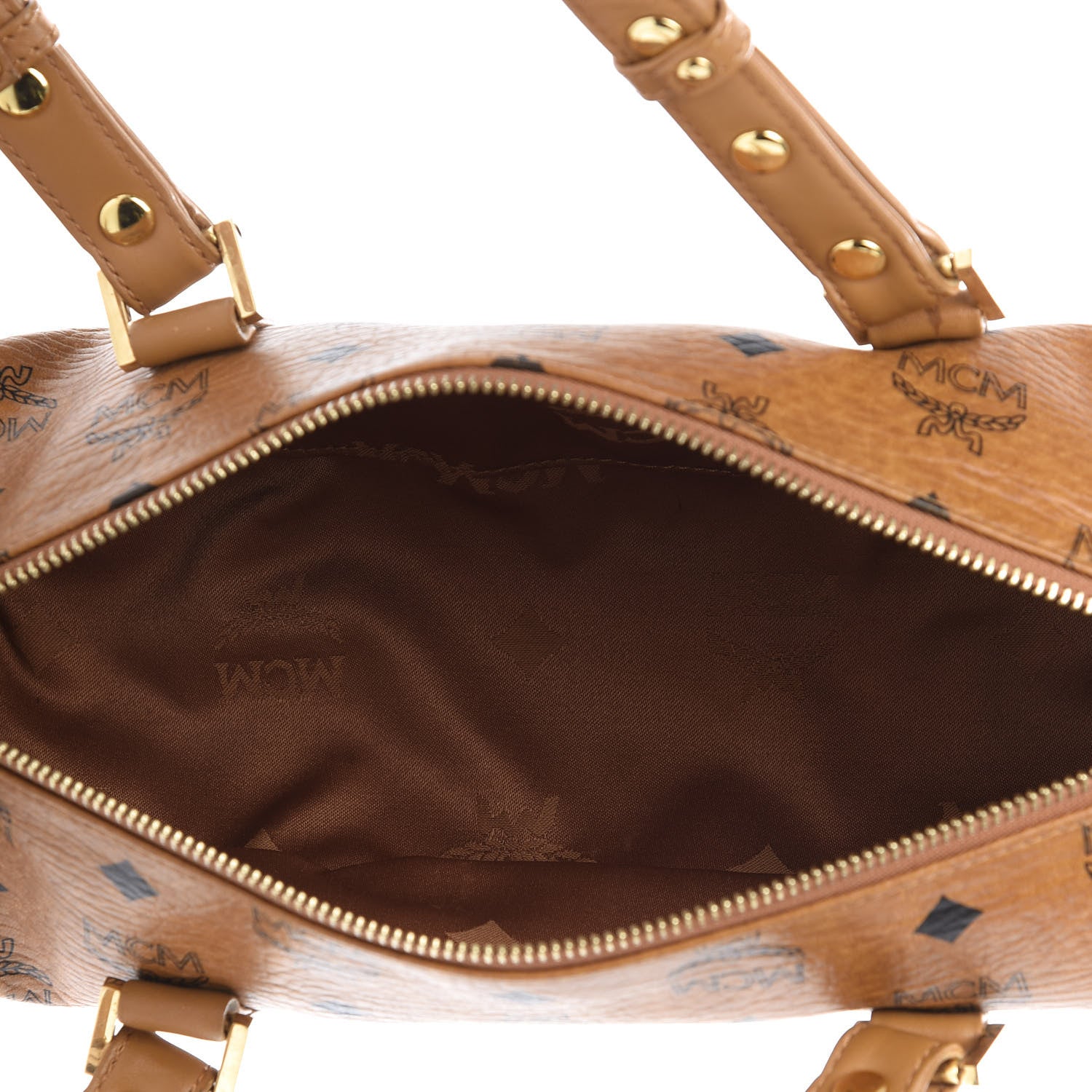 MCM Visetos Essential Barrel Bag Cognac 5 of 12