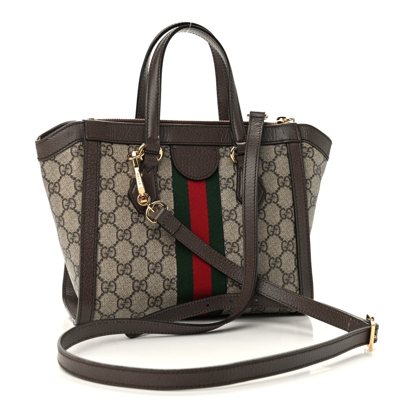 GG Supreme Monogram Small Ophidia Tote Bag Brown