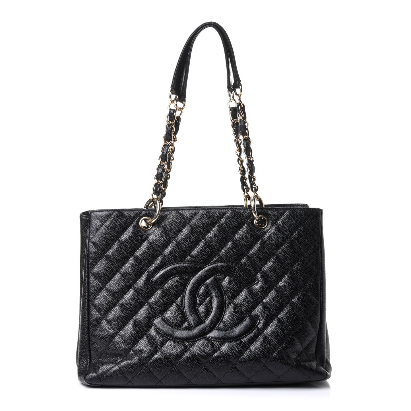 Caviar Quilted Grand Shopping Tote GST Black