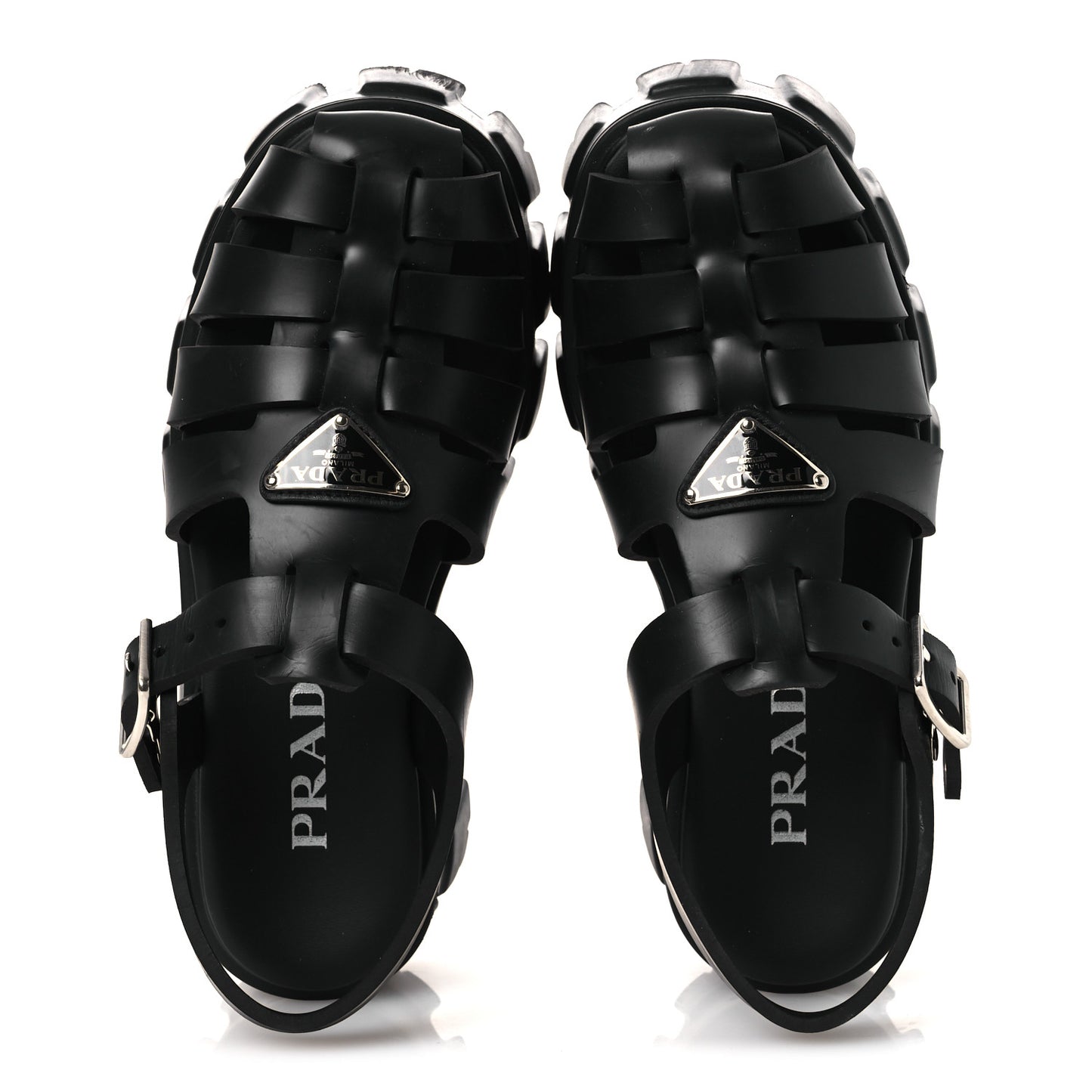 Foam Rubber Triangle Logo Monolith 55mm Cage Sandals 36 Black