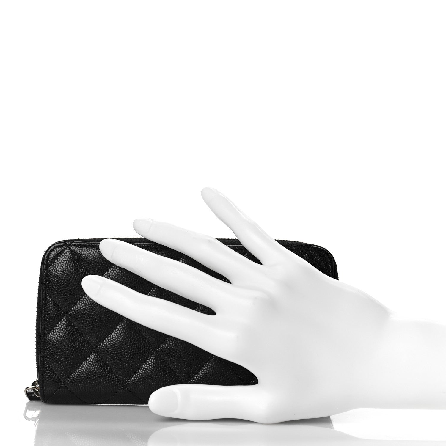 Chanel Caviar Quilted Medium Zip Around Wallet Black 2 of 13
