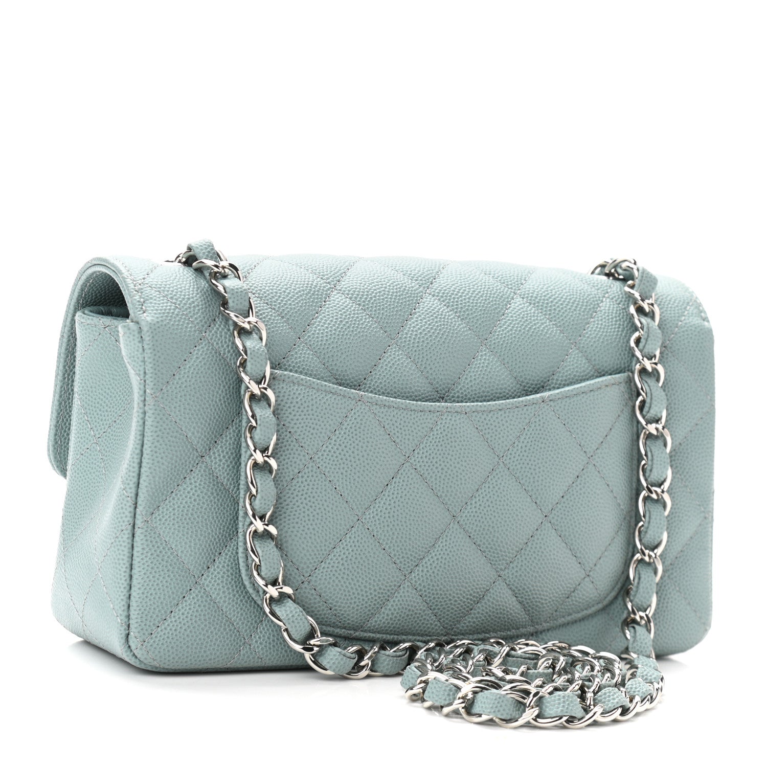 Chanel Caviar Quilted Mini Rectangular Flap Green 3 of 10