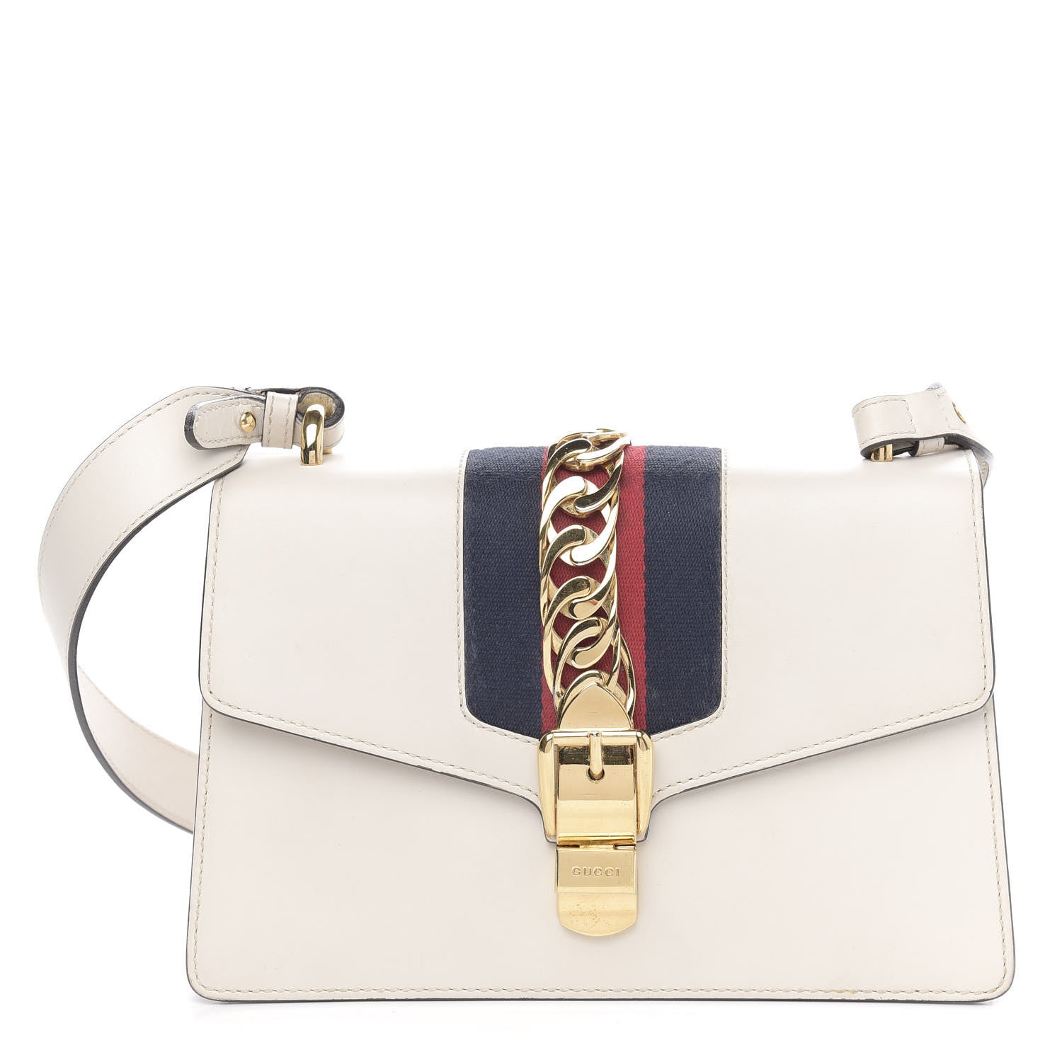 Gucci Calfskin Small Sylvie Shoulder Bag Off White 1 of 14