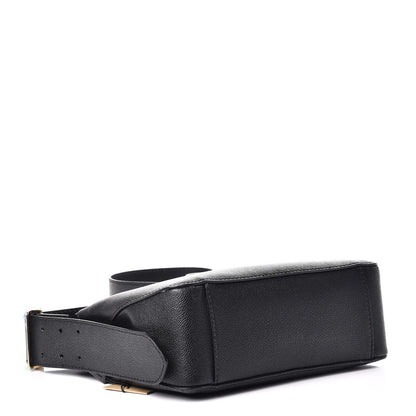Burberry Soft Grain Calfskin House Check Small Helmsley Crossbody Black 4 of 7