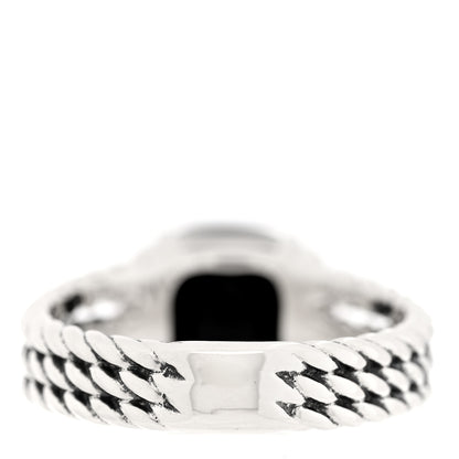 David Yurman Sterling Silver Diamond Black Onyx 10mm Petite Wheaton Ring 54 6.75 3 of 4