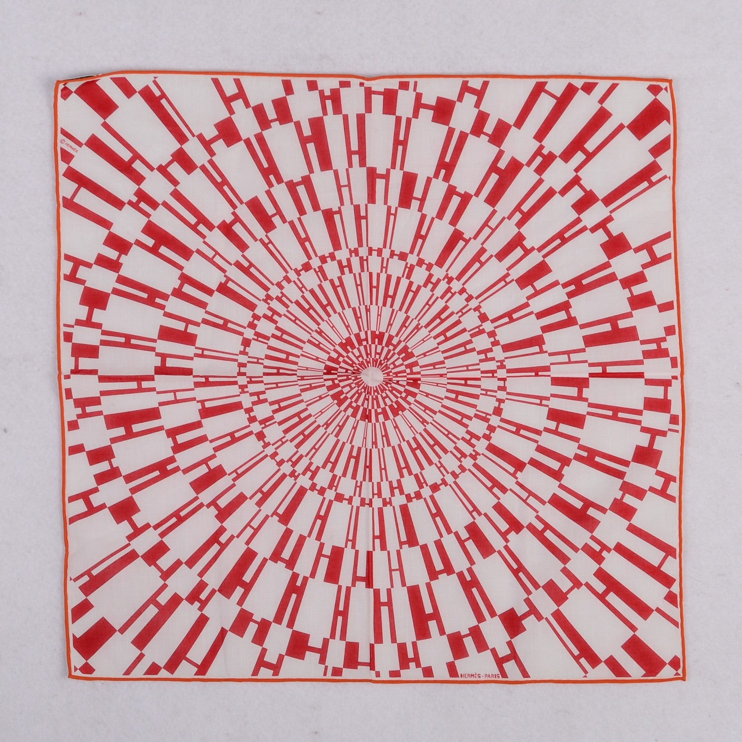 Hermes Cotton Pocket Square Red 2 of 5