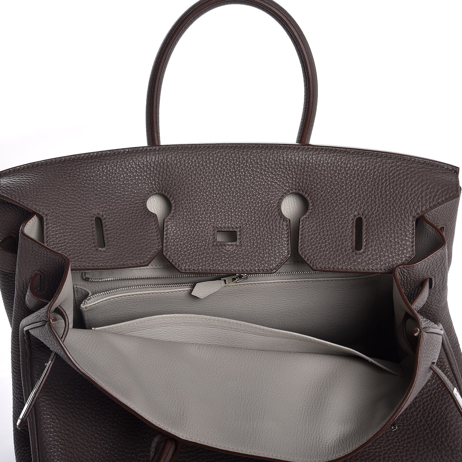 Hermes Togo Horeshoe Birkin 35 Etain Gris Perle 8 of 37