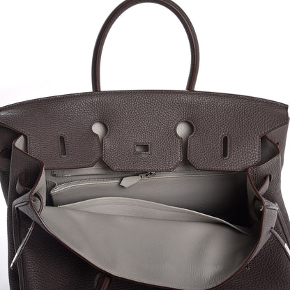 Hermes Togo Horeshoe Birkin 35 Etain Gris Perle 8 of 37