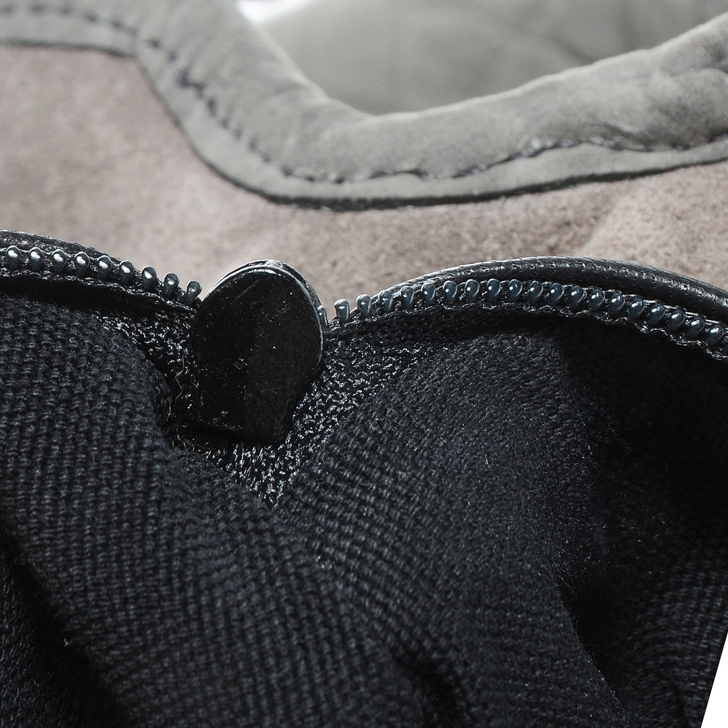 Crocodile Embossed Nubuck Besace Shoulder Bag Grey