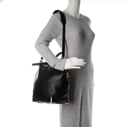 Alexander Wang Pebbled Calfskin Small Emile Soft Black Rose Gold Hardware 2 of 8