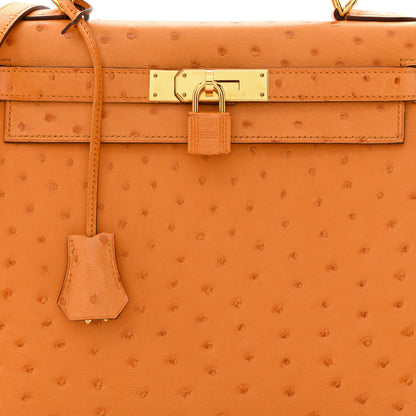 Hermes Ostrich Kelly Sellier 28 Abricot 8 of 11