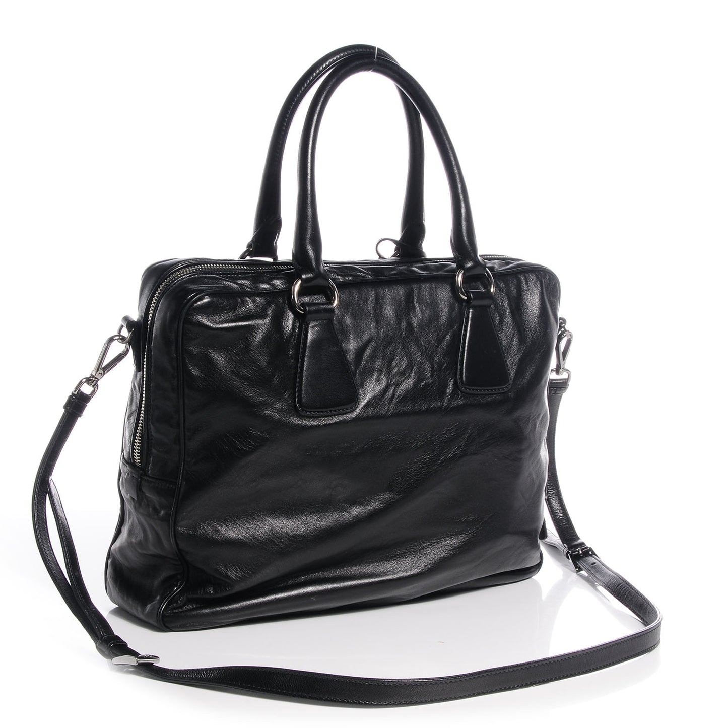 Nappa Leather Antique Satchel Nero Black