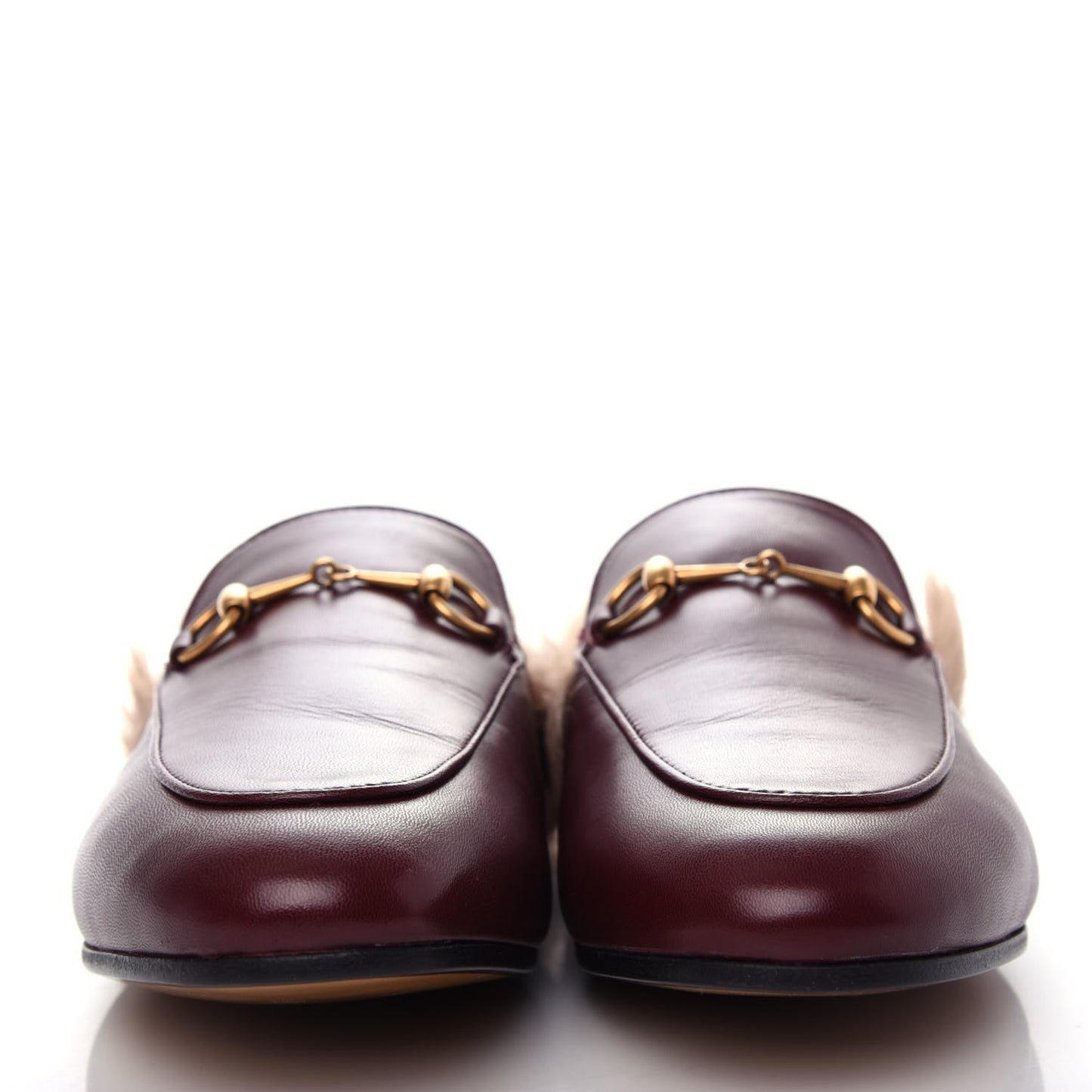 Malaga Kid Fur Womens Princetown Slippers 38 Vintage Bordeaux