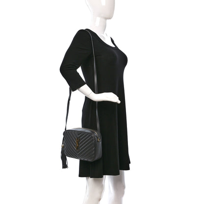 Saint Laurent Calfskin Matelasse Monogram Lou Camera Bag Storm 2 of 8