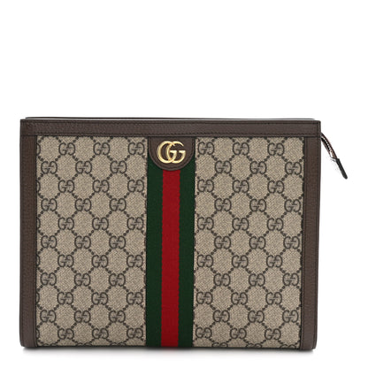 Gucci GG Supreme Monogram Web Ophidia Pouch Brown 1 of 7