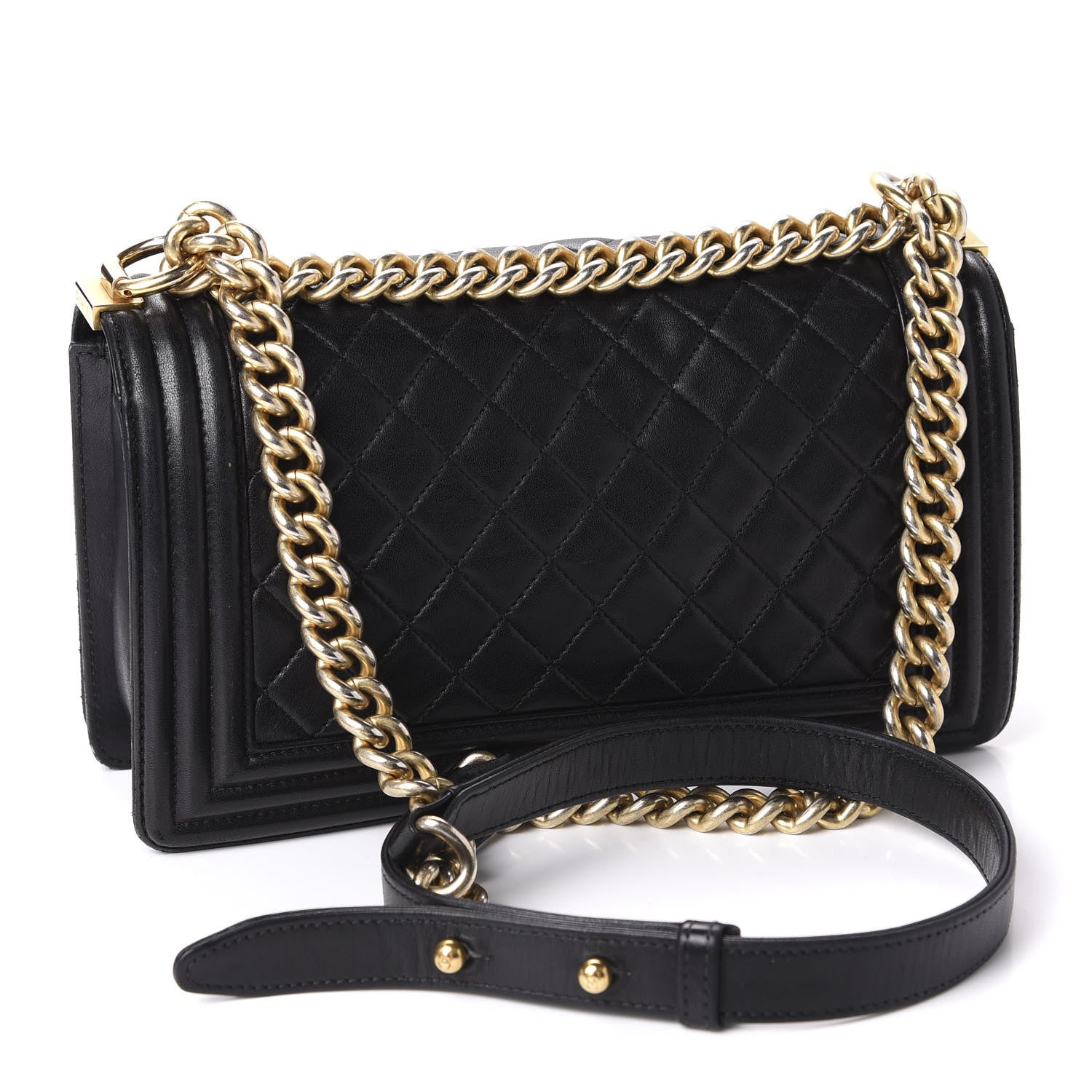 Chanel Lambskin Quilted Medium Boy Flap Black 4 of 12