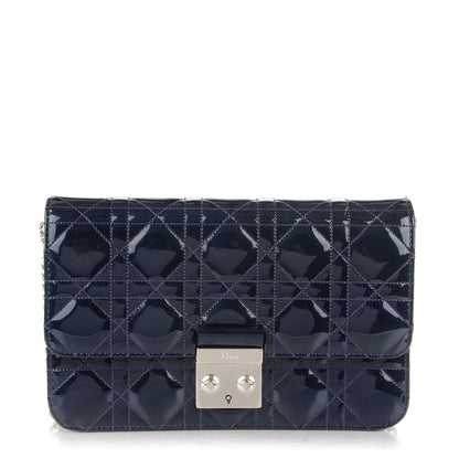 Christian Dior Patent Cannage Large Miss Dior Promenade Pouch Midnight Blue 1 of 7