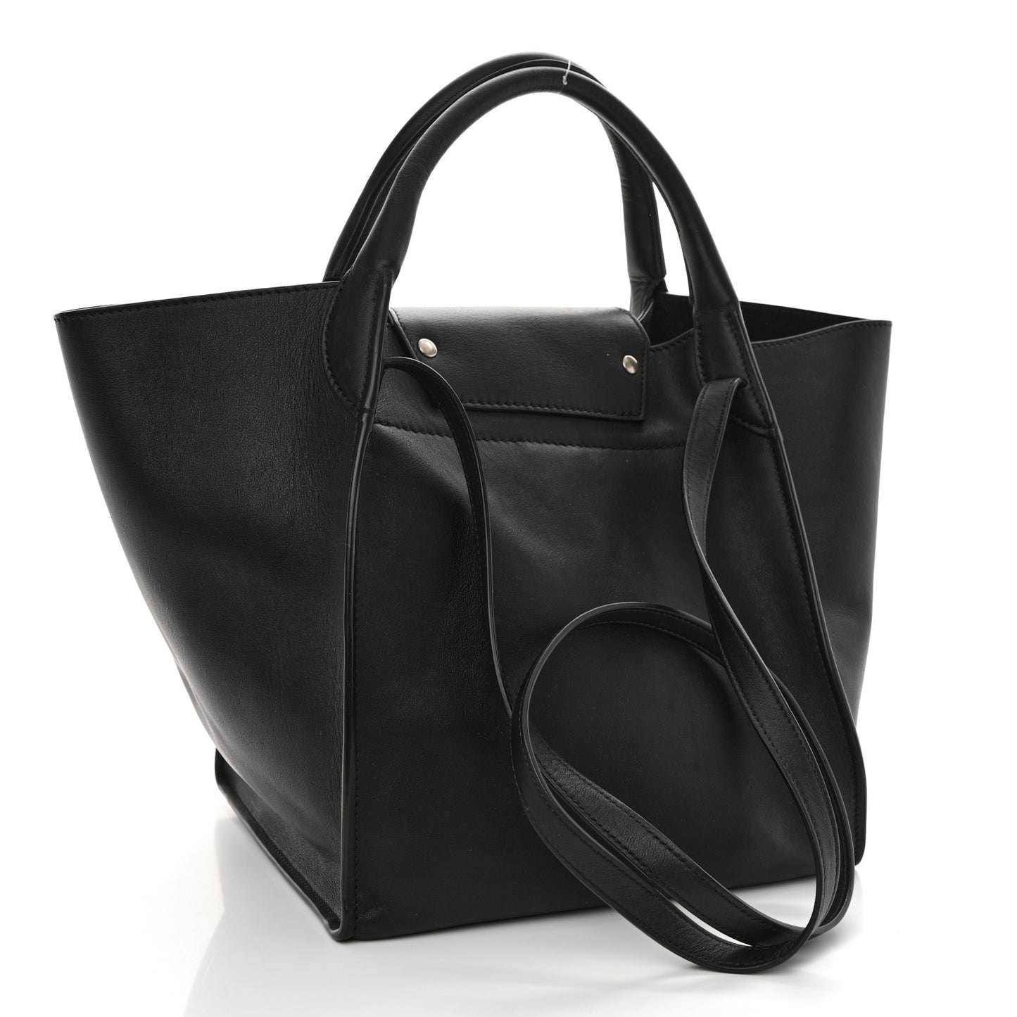 Supple Grained Calfskin Small Big Bag Black