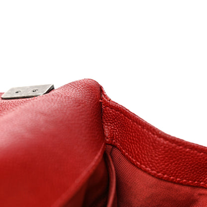 Chanel Caviar Quilted Medium Boy Flap Red 23 of 37