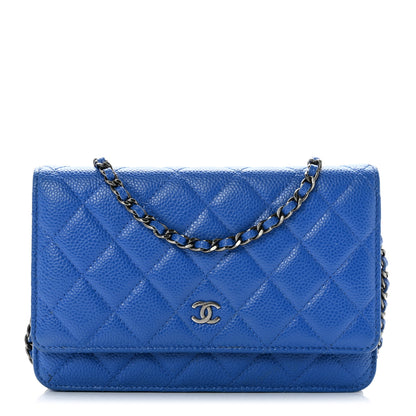 Chanel Caviar Quilted Wallet On Chain WOC Blue 1 of 12