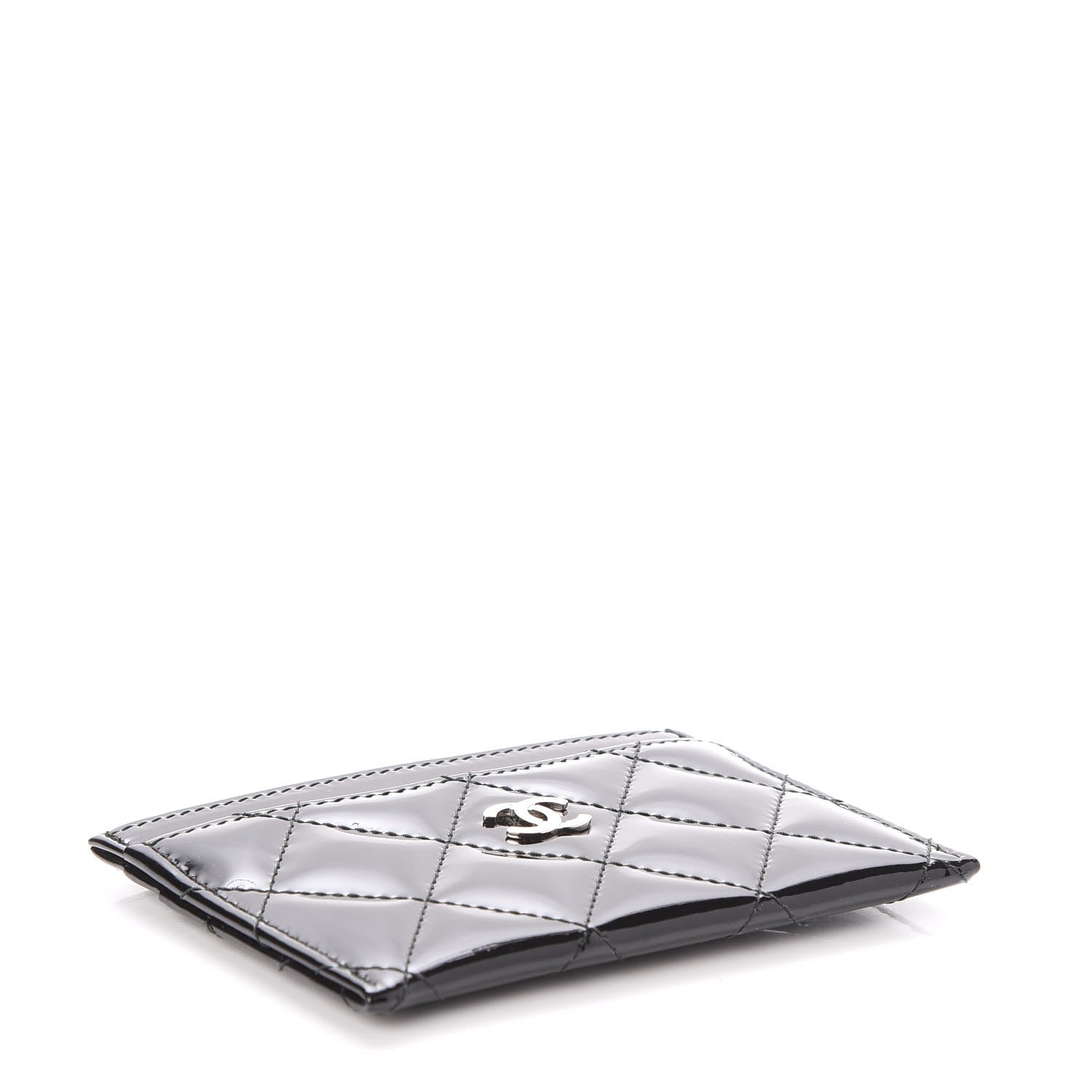 Chanel Patent Calfskin Quilted Card Holder Black 4 of 9