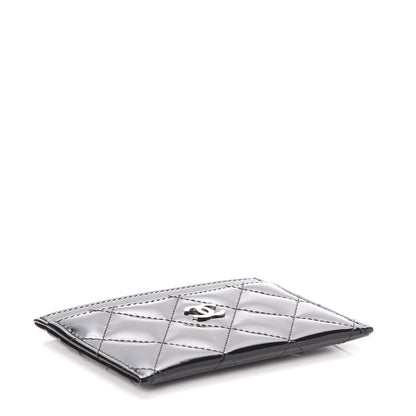 Chanel Patent Calfskin Quilted Card Holder Black 4 of 9