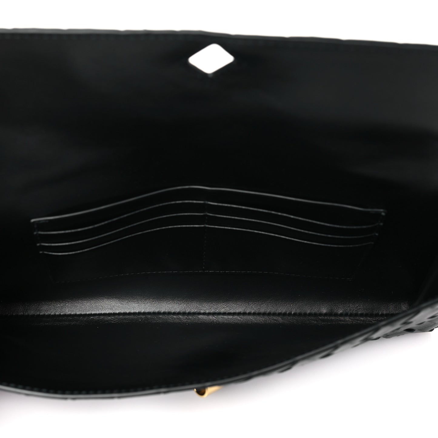 Nappa Intrecciato Long Andiamo Top Handle Clutch Black