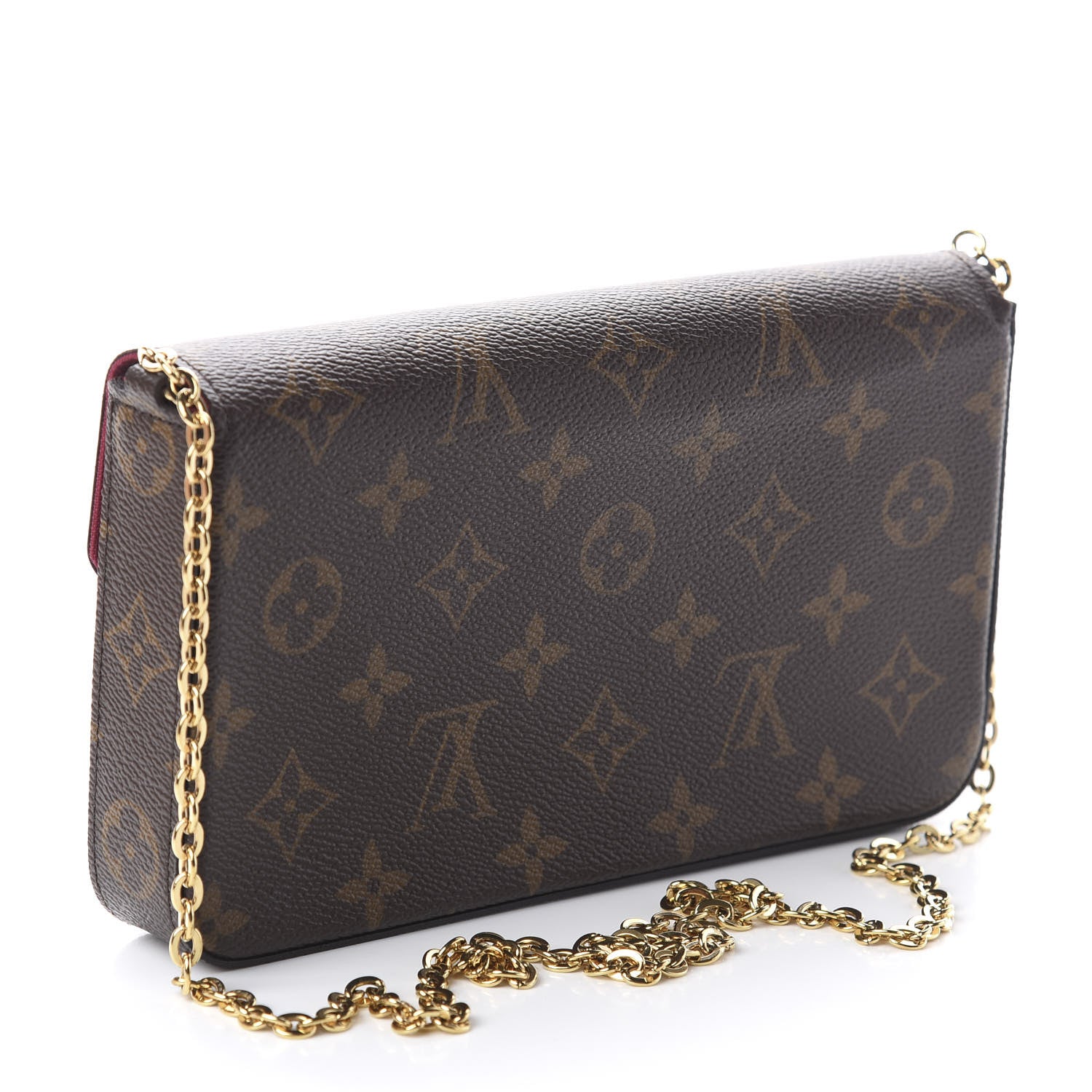 Louis Vuitton Monogram Pochette Felicie Chain Wallet Fuchsia 2 of 8