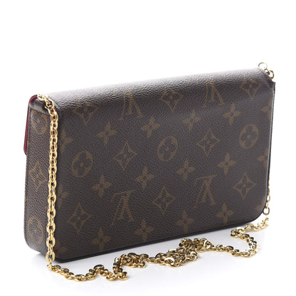 Louis Vuitton Monogram Pochette Felicie Chain Wallet Fuchsia 2 of 8