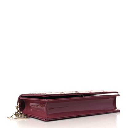 Christian Dior Patent Cannage Lady Dior Clutch Red 5 of 7