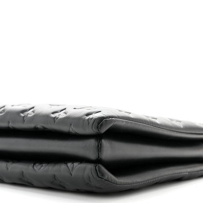 Louis Vuitton Lambskin Embossed Monogram Coussin MM Black 9 of 10