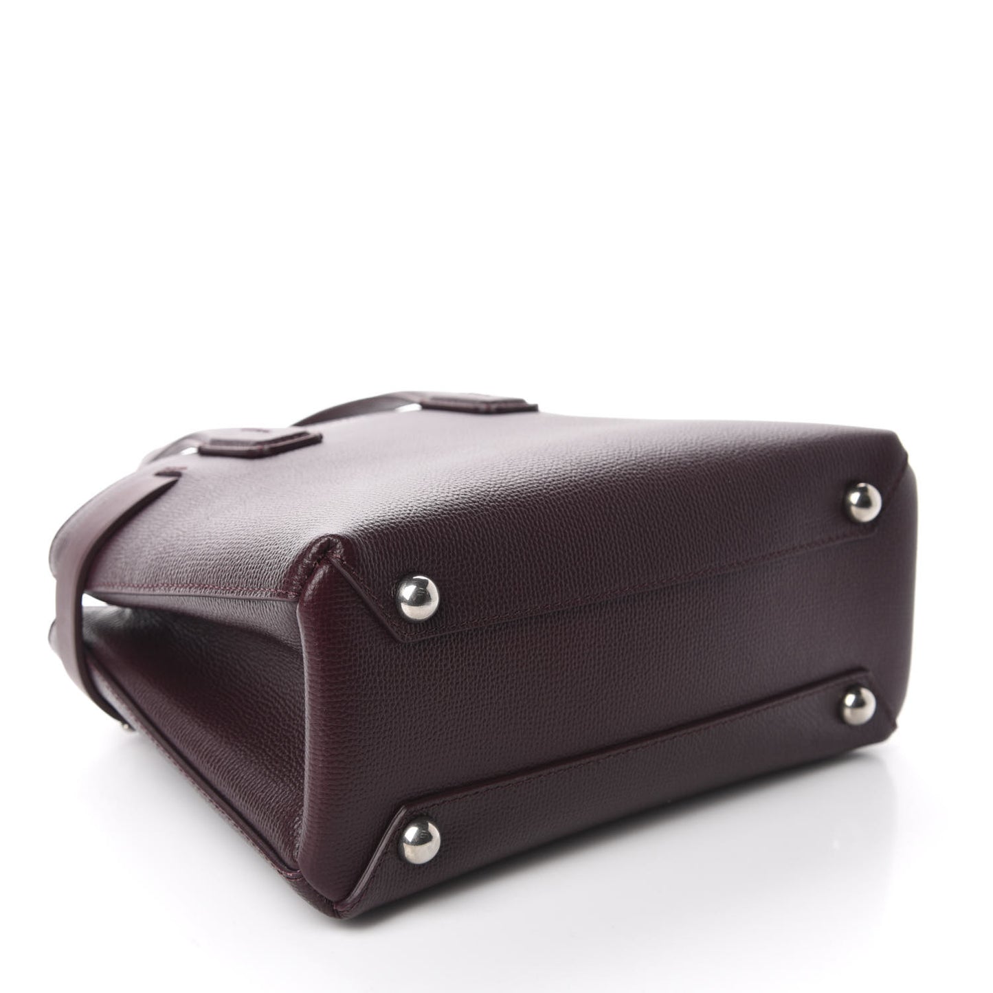 Grainy Calfskin House Check Small Banner Tote Mahogany Red