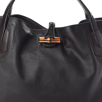 Gucci Deerskin Large Hip Bamboo Shoulder Bag Dark Cocoa 7 of 10