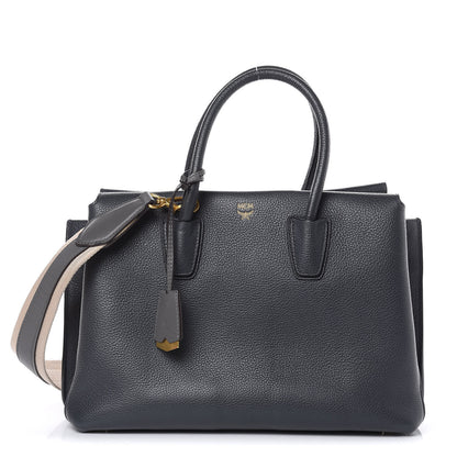 MCM Grained Calfskin Medium Milla Tote Phantom Grey 1 of 12