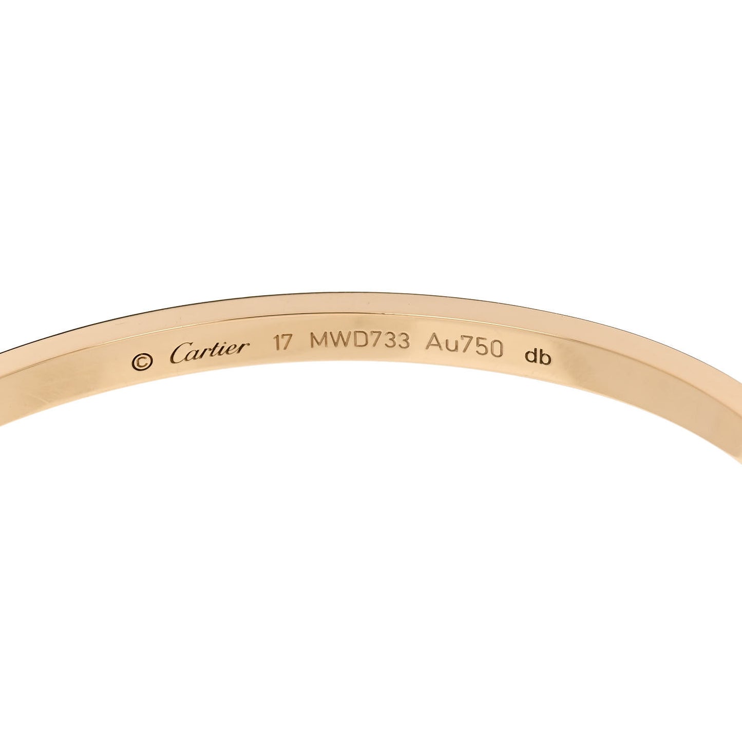 18K Yellow Gold Small LOVE Bracelet 17