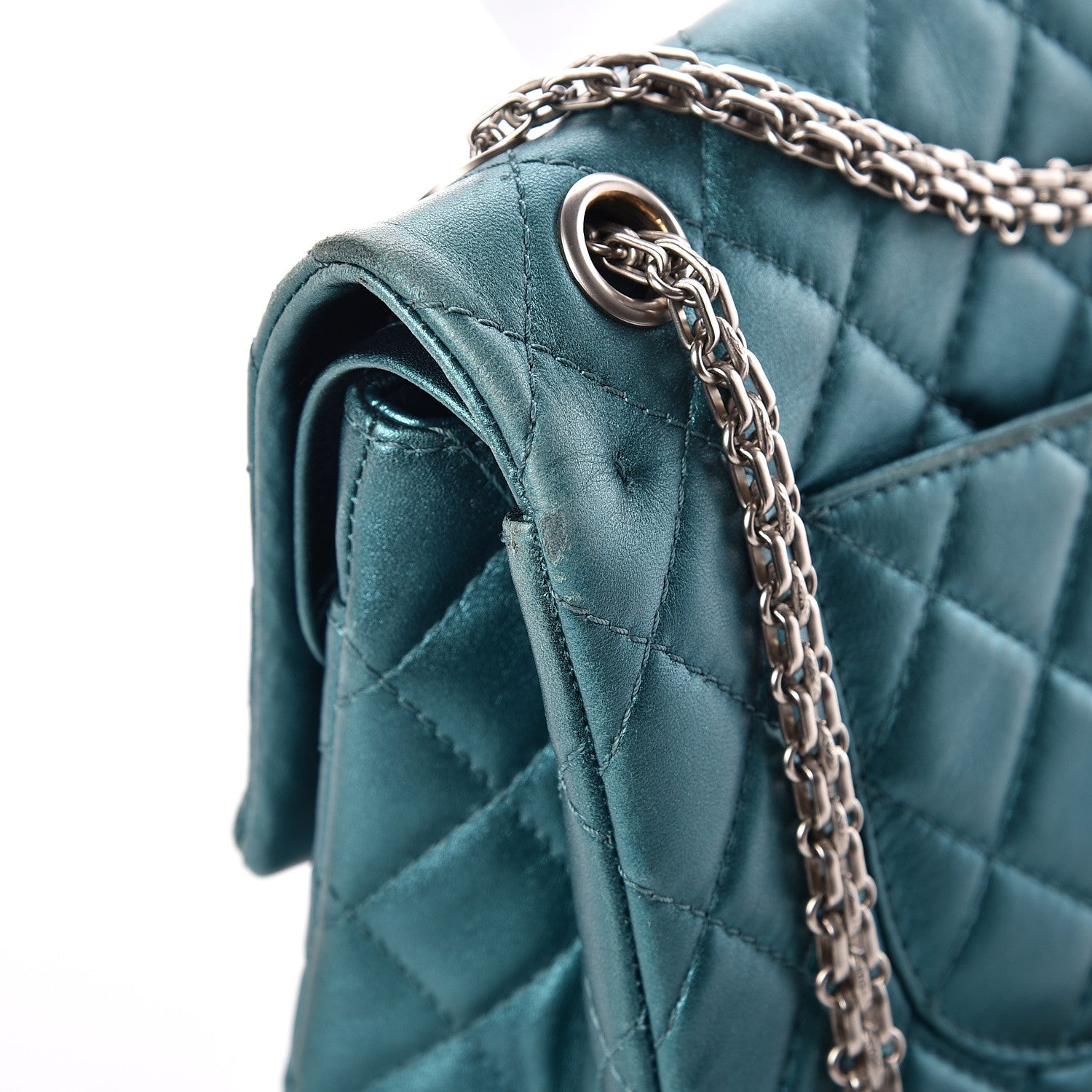 Chanel Metallic Calfskin Quilted 2.55 Reissue 226 Flap Turquoise 22 of 23
