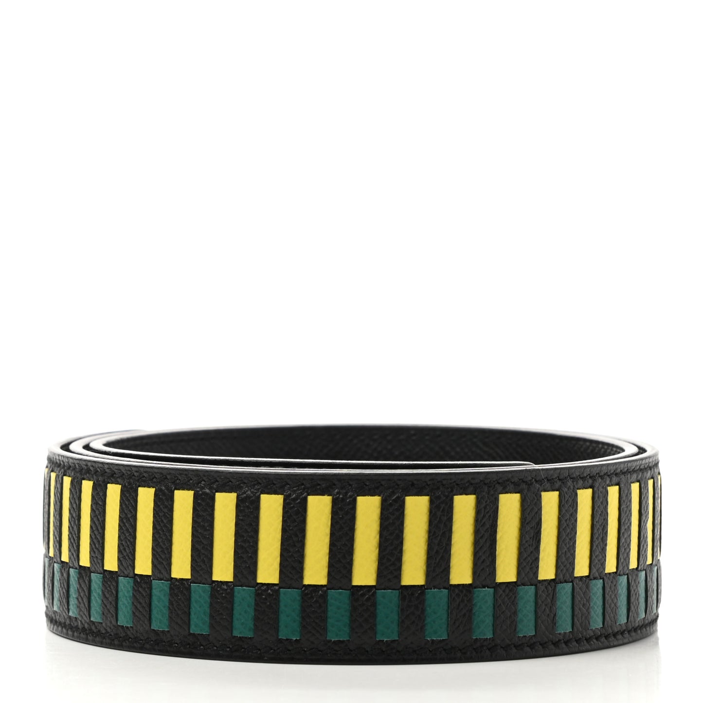 Epsom 40mm Mousquetons Tressage Shoulder Strap Black Lime Malachite