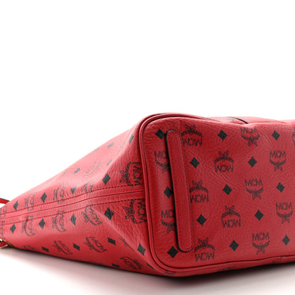 MCM Visetos Medium Liz Reversible Shopper Tote Ruby Red 12 of 15