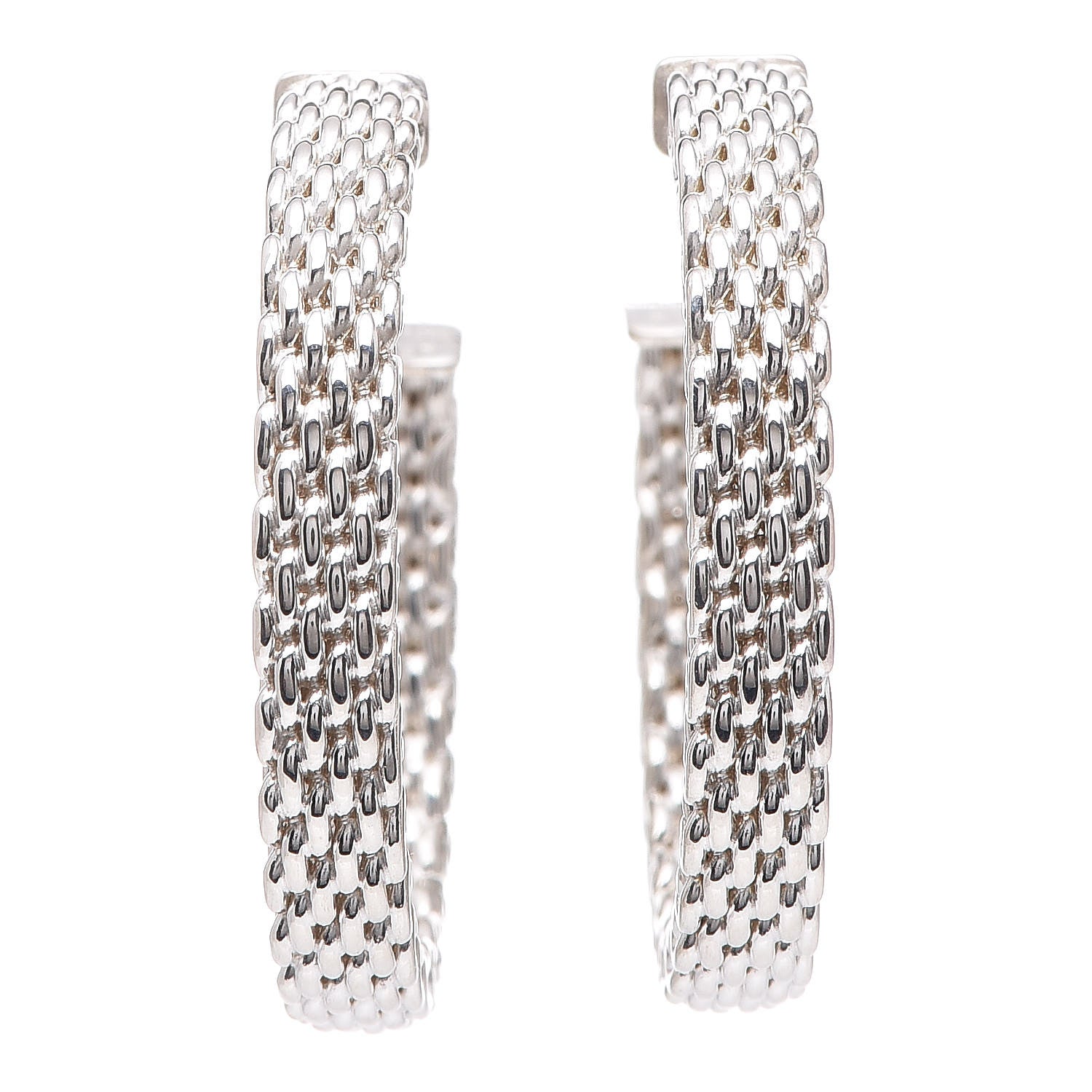 Tiffany Sterling Silver Narrow Somerset Hoop Earrings 1 of 6