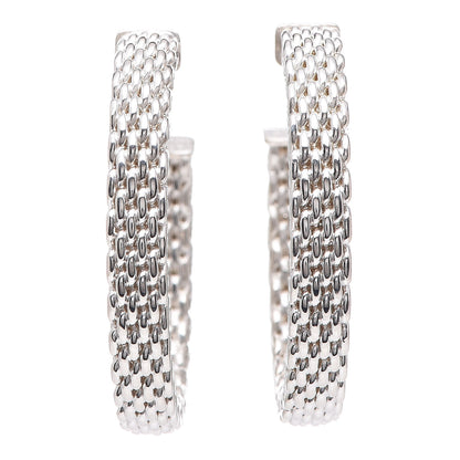 Tiffany Sterling Silver Narrow Somerset Hoop Earrings 1 of 6