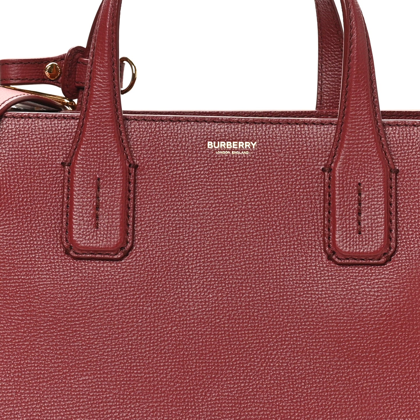 Grainy Calfskin House Check Medium Banner Tote Crimson