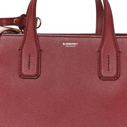 Burberry Grainy Calfskin House Check Medium Banner Tote Crimson 8 of 10