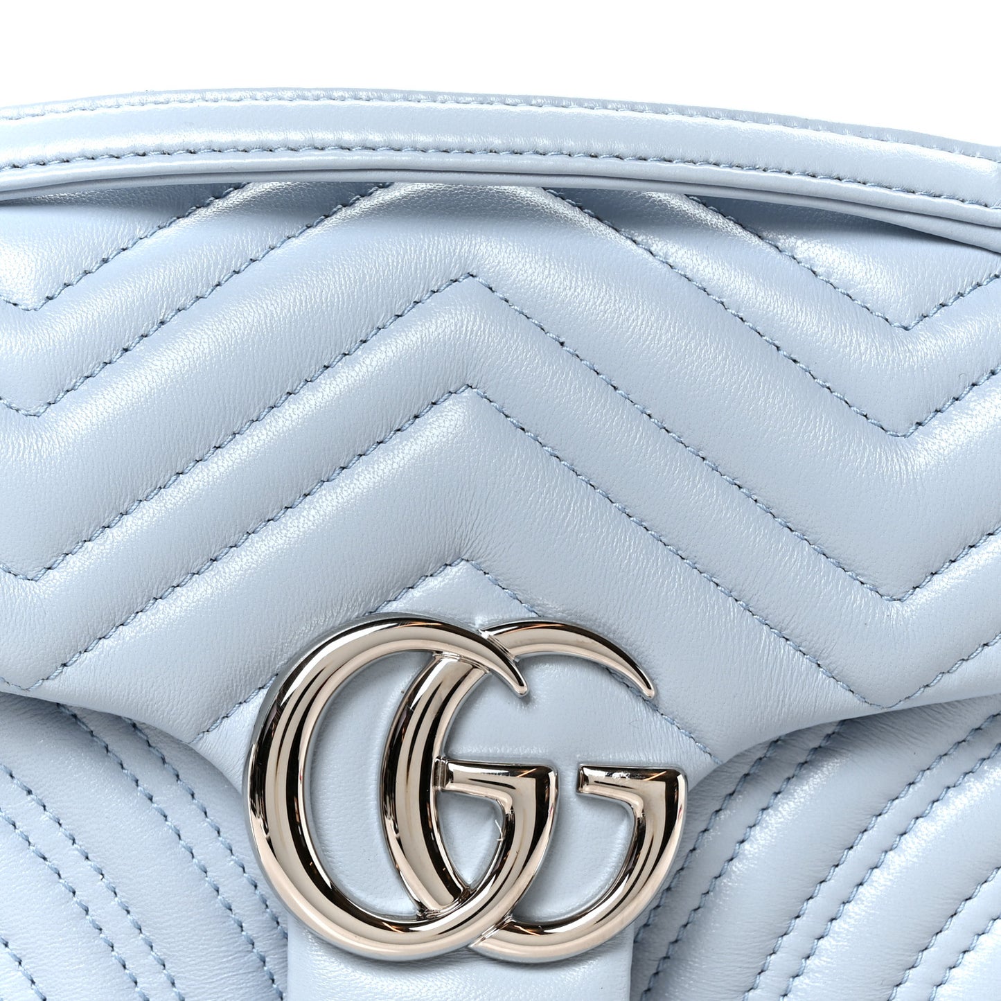 Calfskin Matelasse Medium GG Marmont Shoulder Bag Porcelain Light Blue