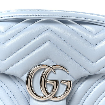 Gucci Calfskin Matelasse Medium GG Marmont Shoulder Bag Porcelain Light Blue 9 of 11